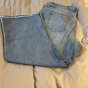 High rise wide leg cropped jeans